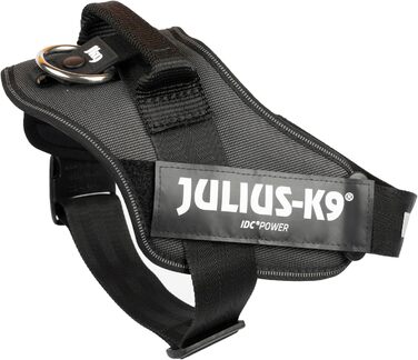 Шлейка для собак IDC Powergeschirr S - відбиваюча, з лого, регульована, дихаюча, для малих, середніх та великих собак (2TON (Black-Gray), XL/2)