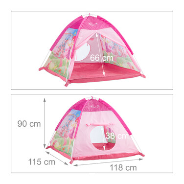 Relaxdays Pink Play Tent for Girls with Fairy Design