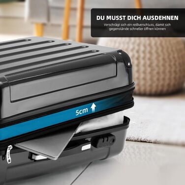 Набір валіз Beibye Zwillingsrollen: 3 розміри (M, L, XL) з жорстким корпусом, 15 кольорів (чорний)