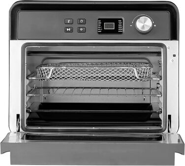 Фритюрниця CASO AirFry Chef 1700 чорна, без попереднього розігріву, 3 рівні, 1700 Вт, температура 40-230°C, таймер, конвекційна