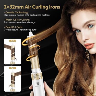 Webeauty Airstyler 6-в-1: Фен-щітка, плойка для локонів, іонізація 500 млн, 220-240V