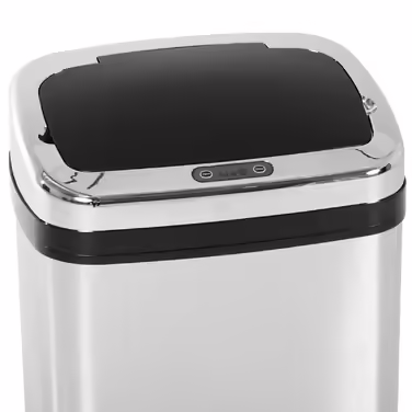 HOMCOM Automatic Sensor Trash Can 30L with IR Sensor, Square, Stainless Steel, Optional Inner Bucket for Hygienic Waste Management