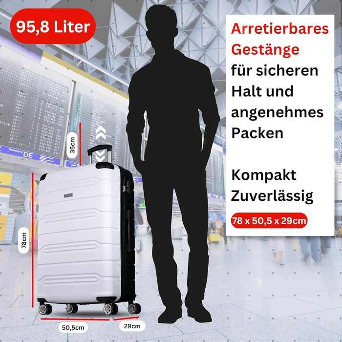 Набір валіз NOWI Rhodos – 3 шт. з ABS, з кодовим замком, 360° обертання, рожевий. Розміри M, L, XL