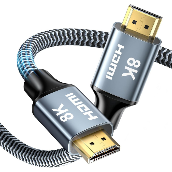 HDMI 2.1 Кабель 8K (2 шт.) - 15м, 48Gbps, 8K@60Hz, 4K@120Hz, Dolby eARC, HDCP, HDR, сумісний з HDTV, ноутбуками
