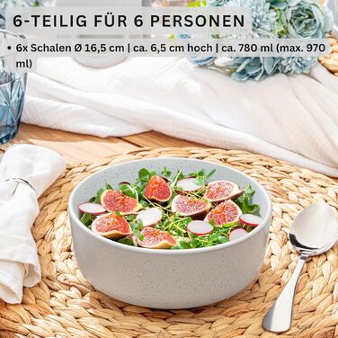 Набір посуду SÄNGER Steingut 12 предметів: тарілки для 4 осіб (4 великі, 4 десертні, 4 глибокі), кольоровий, стійкий до подряпин, VALUE COLLECTION (Leeds Frost)