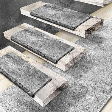 Casa Pura Non-Slip Stair Treads - 15 Piece Set | Soft Plush Carpet for Stairs | Self-Adhesive, 65 x 23.5 x 1.3 cm