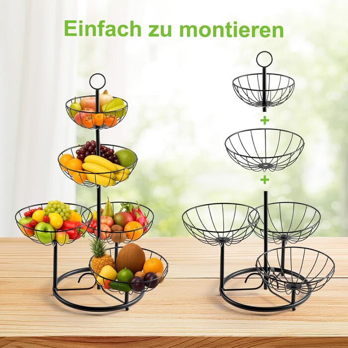 Багатоярусна підставка для фруктів та овочів - металева етажерка для кухні
