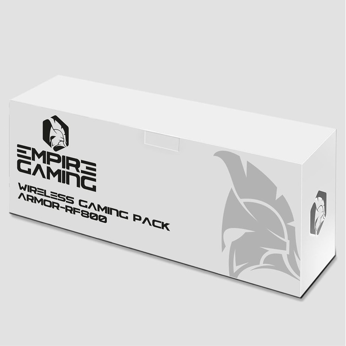 Ігровий набір клавіатури та миші EMPIRE GAMING Armor RF800 Wireless (QWERTZ, DE-layout) – бездротовий комплект з підсвічуванням RGB, 2.4GHz, 4800 DPI, з килимком для миші, сумісний з PC, PS4, PS5, Xbox One/Serie, Mac, білий