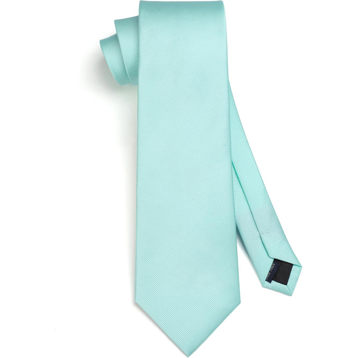 Краватка та нагрудна хустинка для весілля HISDERN: набір однотонних аксесуарів для чоловіків, різних кольорів, універсальний розмір (м'ятний)