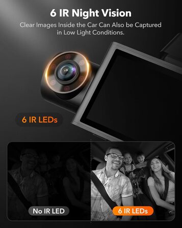 WOLFBOX i07: Автомобільний відеореєстратор 3-камерний з WiFi GPS, 4K+1080P+1080P, 2.5K+1080P+1080P, LCD 3