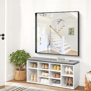 Дзеркало настінне прямокутне без рами 75x75 см, для ванної, спальні, вітальні, чорне