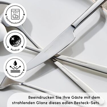 Karaca Boreas 12-Person Cutlery Set, 84 Pieces - High-Quality Stainless Steel Tableware Set for Exquisite Table Culture