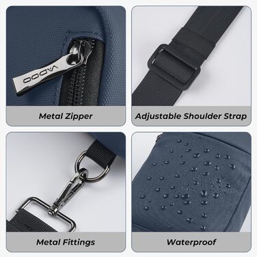 Сумка на груди Broadream, водонепроникна, для чоловіків та жінок, RFID-захист, для активного відпочинку та туризму (B-блакитний)