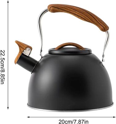 Чайник для плити з свистком 3л з нержавіючої сталі з дерев'яною ручкою