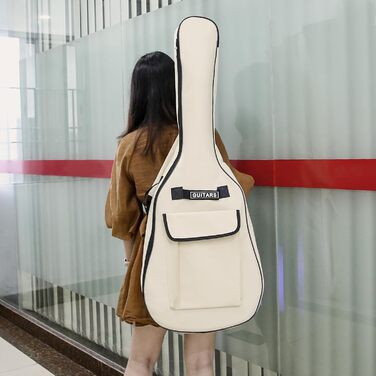 Чохол для акустичної гітари MuzcYM, 104 см, бежевий: водонепроникний, з двома регульованими ременями