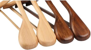 Дерев'яні вішалки для одягу MELA'S, набір 18 шт, широкі, протиковзкі, для курток, костюмів, сорочок, штанів, 45 x 23 x 5.5 см