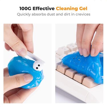 Набір для чищення ноутбука та екрану K&F CONCEPT 6 в 1: гель, спрей, серветка, стік, повітряний дюйма. Сумісний з ПК та телевізором