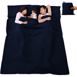 V VILISUN Sleeping Bag Liner, lightweight, portable, soft travel and camping blanket, with compact carrying bag, for travel, hotel