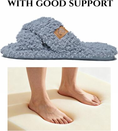 Жіночі плюшеві домашні тапочки SMajong, зимові, теплі, м'які, з антиковзким покриттям, сірі, 38/39 EU