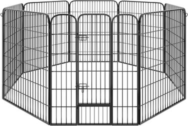 Тектейк вольєр для цуценят, 60 см, 8 грат, чорний - 402502