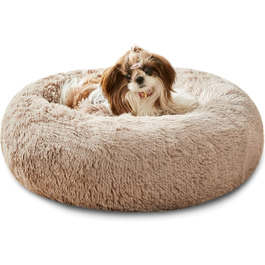 Western Home Dog Bed Run, Fluffy Cat Bed, Dog Cushion for Small Dogs, Washable Dog Bed, Dog Basket, Cat Basket for Sleeping 60 cm, Brown