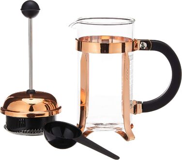 Френч-прес Bodum Chambord 1 л, набір з 6 двошарових склянок Pavina 350 мл, мідний, глянцевий