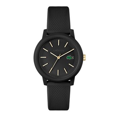 Годинник Lacoste 12.12 Analog Quartz Чоловічий/Жіночий, Силіконовий ремінець Petit Piqué, Чорний