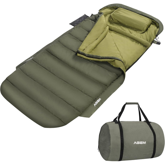 Сплячий мішок AGEM для дорослих: літо, зима, 3-4 сезони, кемпінг, рибалка, 225x100 см, 4-5 кг