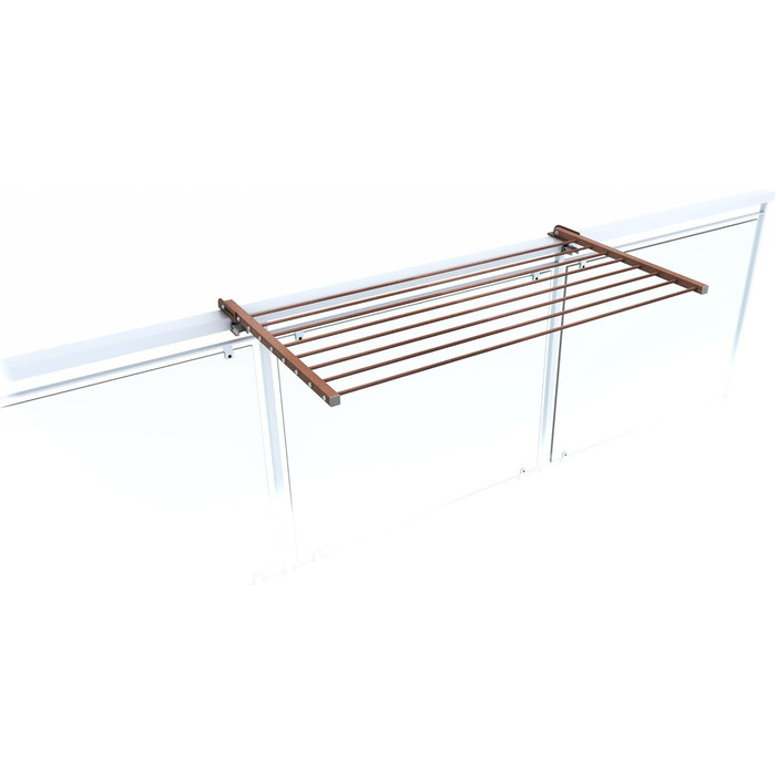 Сушарка для білизни Foxydry Duo для балкона, тераси та перил з нержавіючої сталі та алюмінію, коричнева, 102 см