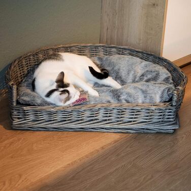 Кіжувалка для собак та котів UNU з лози та ротангу, сіра, 61 x 44,5 x 15,5 см (M)