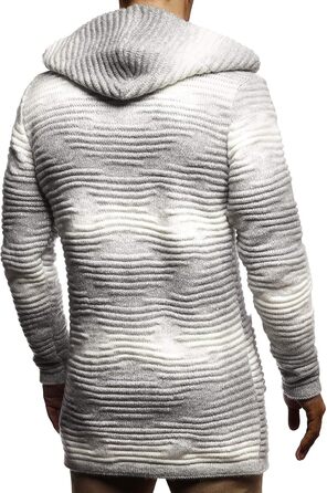 Чоловіча в'язана куртка Leif Nelson з капюшоном та блискавкою - чоловічий кардиган з м'якого трикотажу, XXL, бежево-сірий