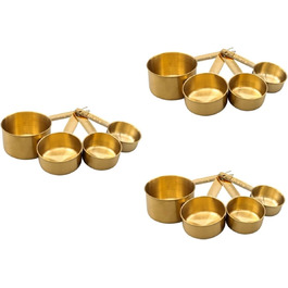 BESTOYARD 3-Piece Measuring Spoon Stainless Steel Measuring Scoop Serving Spoon Measuring Wooden Spoon Set Wooden Spoon Set Measuring Cups Metal Spoon Teaspoon Measuring Spoons Stainless Steel 4 Pieces * 3