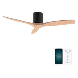 Вентилятор стельовий Cecotec EnergySilence Aero 5500 Aqua IronDarkWood Connected, DC мотор 40W, Wi-Fi, для дому та вулиці, 3 лопаті, 6 швидкостей, металік та темно-коричневий