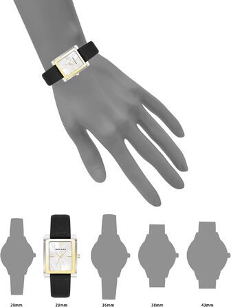 Жіночий шкіряний годинник Anne Klein (чорний/двоколірний)