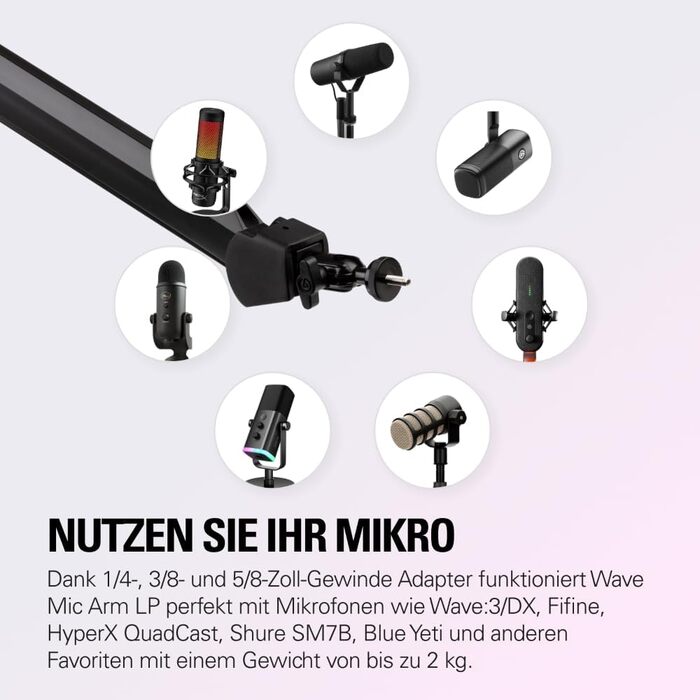 Elgato Wave: Кріплення для мікрофона з кабелями - для стрімінгу, подкастів, геймінгу та офісу