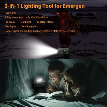 Радіо Kurbelradio на 20000mAh з Bluetooth, DAB/FM, сонячною панеллю, TF-карткою, AUX IN, TFT екраном, LED ліхтариком та SOS кнопкою (ArmyGreen)