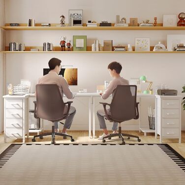 Комп'ютерний стіл Coleshome L-подібний з шухлядами, 120 x 70 см (білий)