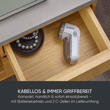 Електричний видалення ворсу SEVERIN CS 7976: портативний, для ворсистих поверхонь, білий-сірий