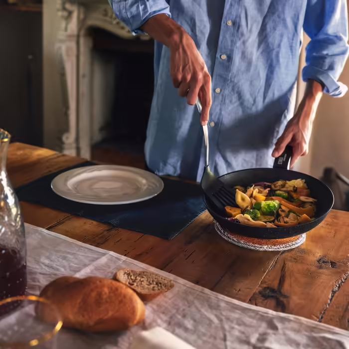 Moneta Etnea Frying Pan Set 24-28, Aluminum, Black - Stone Look, (Standard, 20-24-28 cm)
