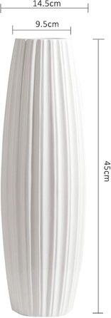 Керамічна ваза для квітів Fanquare з коричнево-чорними смугами, ручної роботи, висота 50 см (біло-смугаста)