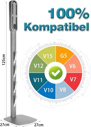 Підставка для пилососа Dyson Gen5, V15, V12, V11, V10, V8, V7, V6 з вуглецевої сталі, сірого кольору