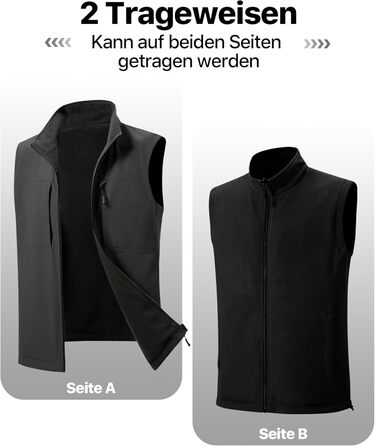 Чоловіча флісова вітровка Free Oldier: тепла, вітронепроникна, двостороння, для роботи та прогулянок. Колір: синьо-чорний (L, сіро-чорний)