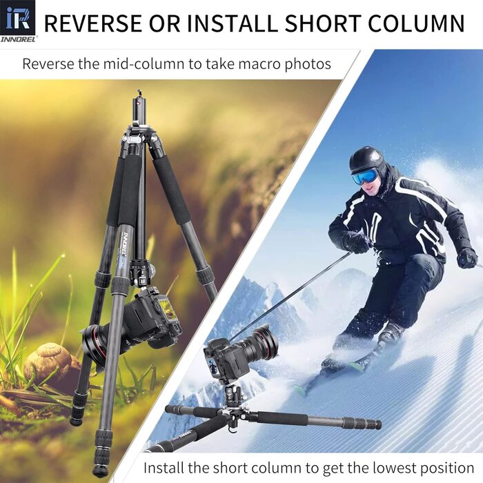 Професійний компактний карбоновий штатив INNOREL GT284C для DSLR-камер з кулею, максимальне навантаження 25 кг
