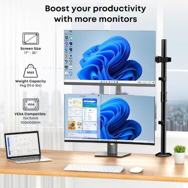 Кріплення для монітора PUTORSEN 80 см, для екранів 13-35 дюймів, регульоване, настільний кріплення, VESA 75x75/100x100 мм