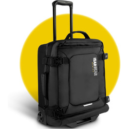 Чемодан ручної поклажі Isar Gear® з 2 колесами (50x35x20 см) - Легкий дорожній чемодан 20 літрів з тканини, ручний ролер, м'який кейс (Softcase) чорного кольору з колесами, висота 50 см