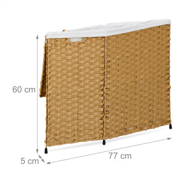 Relaxdays Laundry Basket Rattan-Look 90 L
