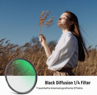 Світлофільтр NEEWER 58mm Black Diffusion 1/4 для створення кінематографічного ефекту туману, багатошарове нанопокриття, для відеовлогів та портретної фотографії