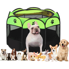Змінний вольєр для цуценят, переносний вольєр для собак в приміщенні, вольєр для тварин Pop-Up, захисний загін для собак, кроликів, котів (зелений)