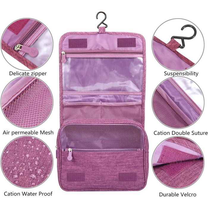 Сумка для туалетних аксесуарів | Розкладна дорожня сумочка з ручкою | Багатофункціональна косметичка, сумочка для душу для чоловіків та жінок (Зелена)