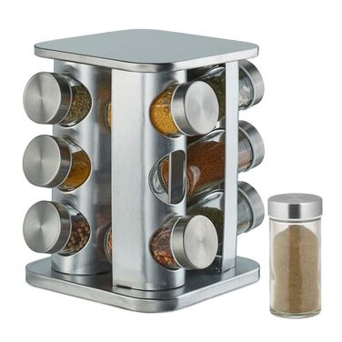Relaxdays Spice Carousel with 12 Jars